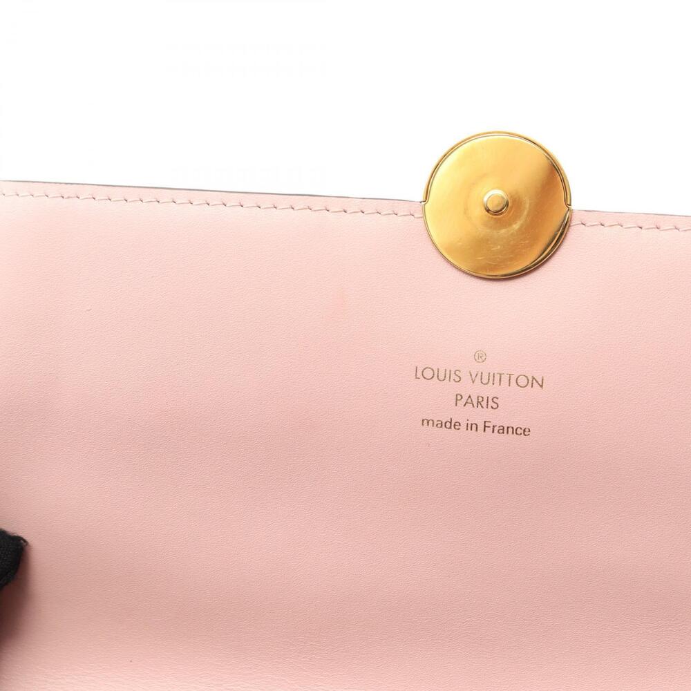 Louis Vuitton Portefeuille Wallet Chain Shoulder Bag Leather Brown Pink - Picture 7 of 9